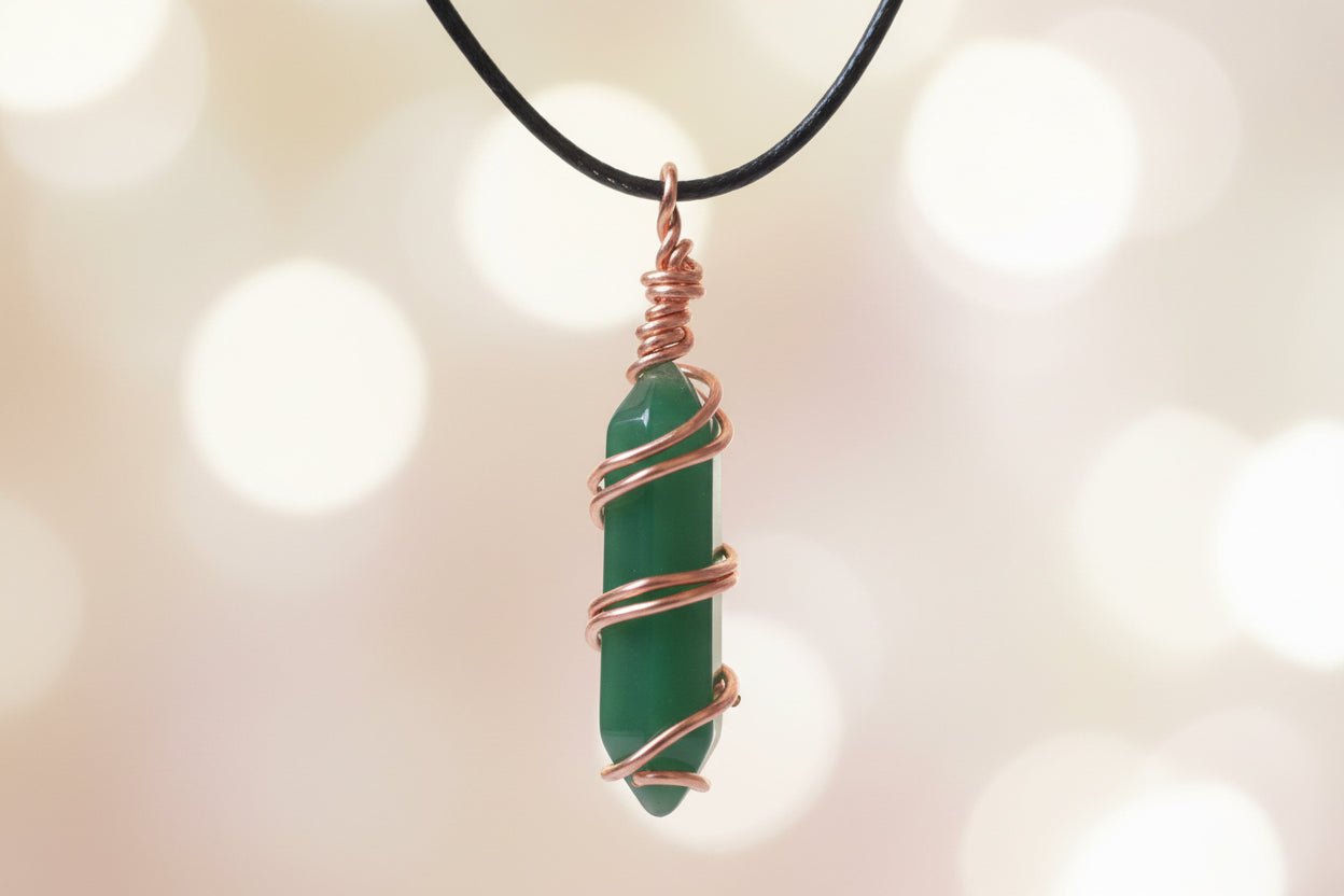 Green Aventurine Crystal Pendant Necklace