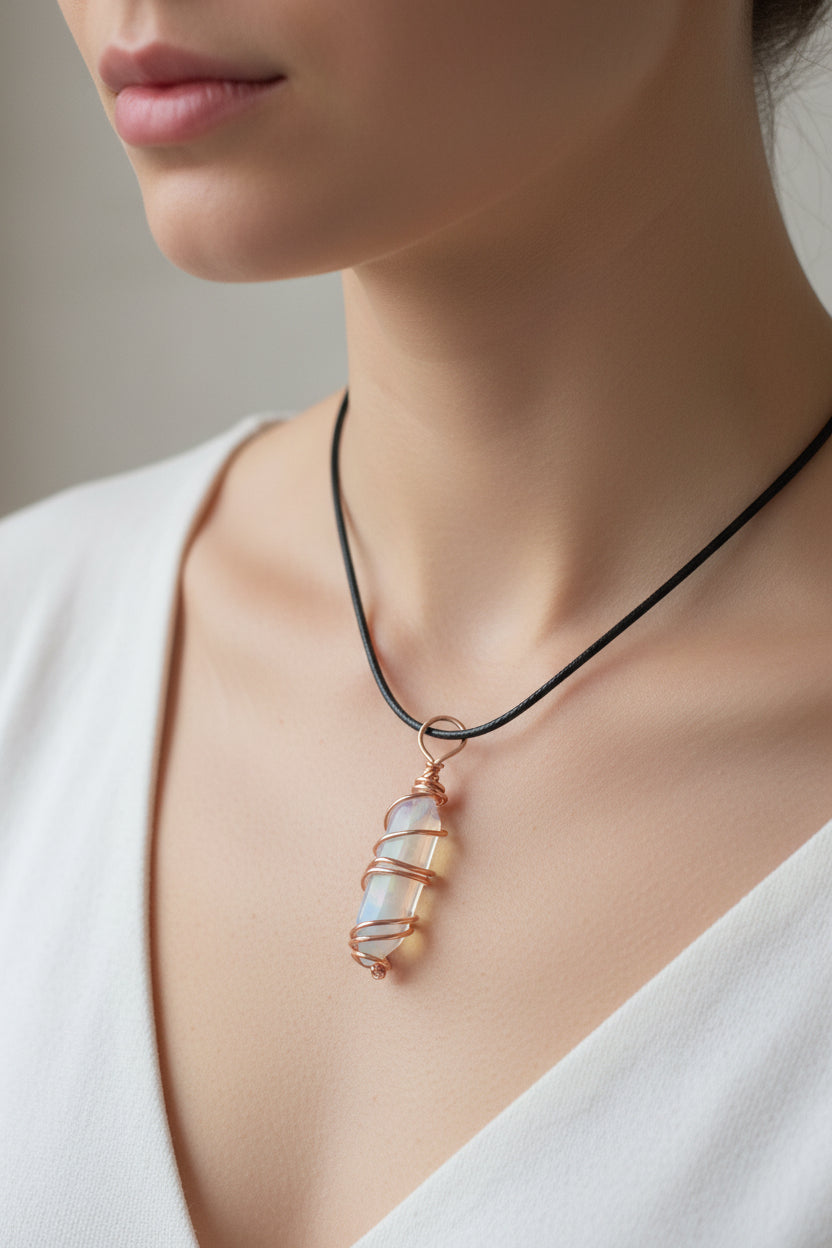 Opalite Crystal Pendant Necklace