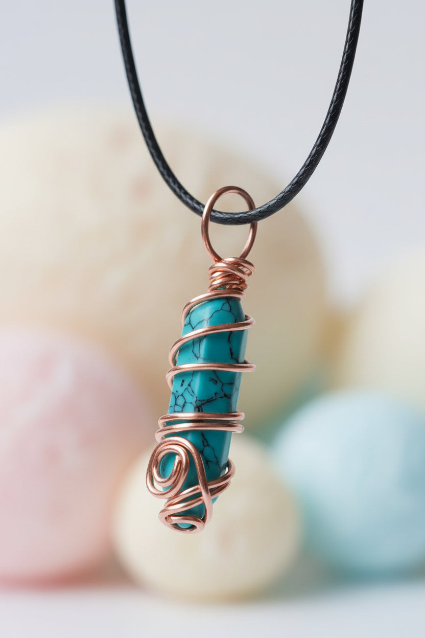 Howlite Point Crystal Pendant Necklace