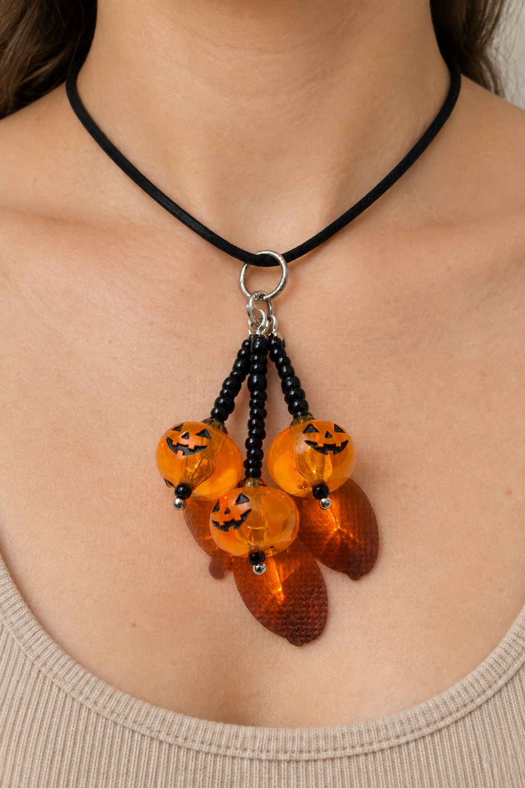 Pumpkin Halloween necklace pendant