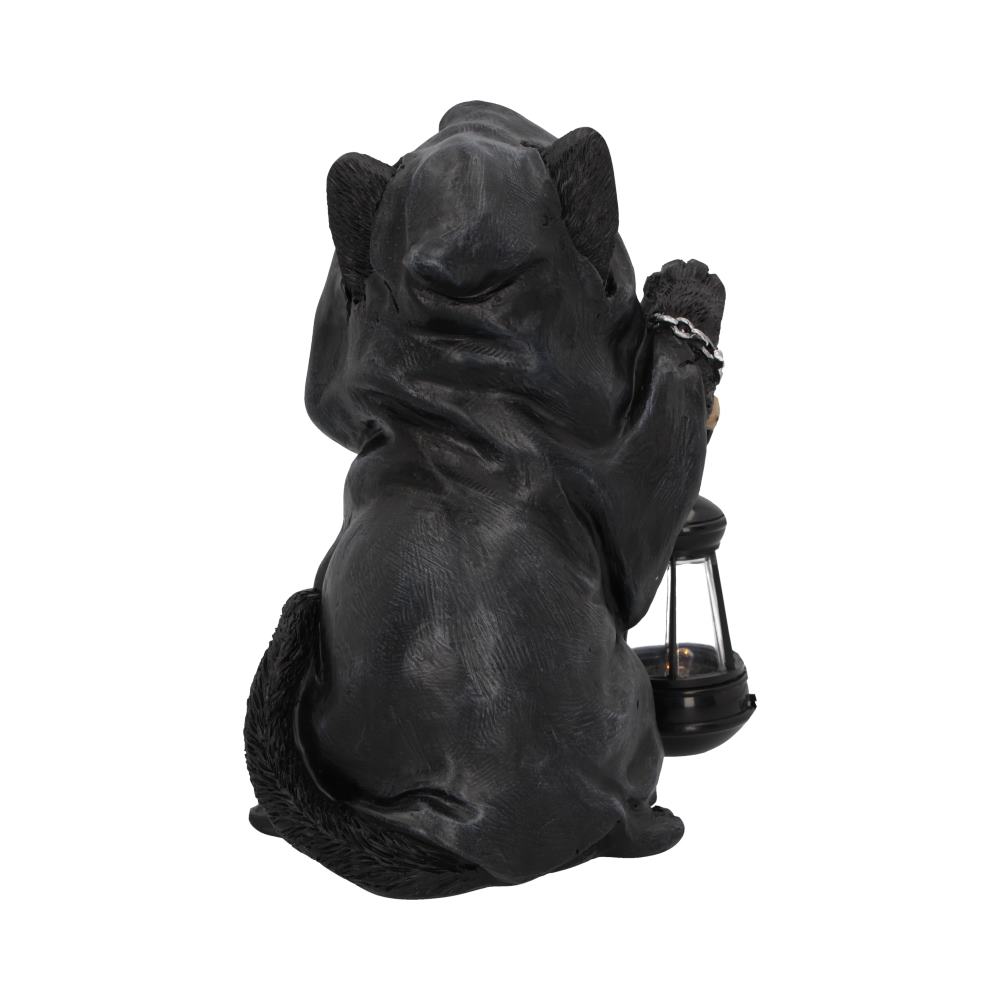 Hand-Painted Halloween Cat Statue – Lantern Holder, Quirky, Grim Reaper, Cat Figurine, adorable feline friend